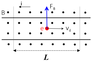 magnetic force on electrons inside wire